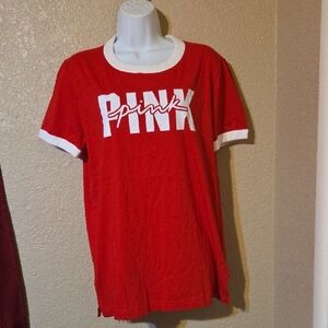 Red Graphic Tee with White Accents